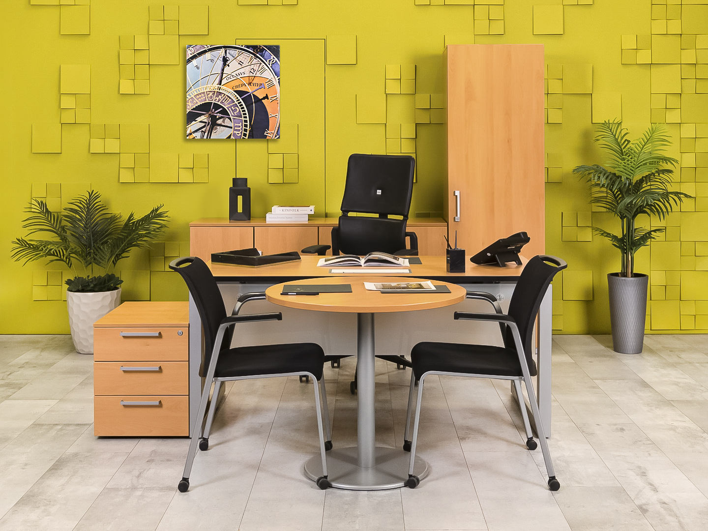 Кабинет руководителя  Steelcase ЛДСП Ольха Франция  КРЛ1-04026