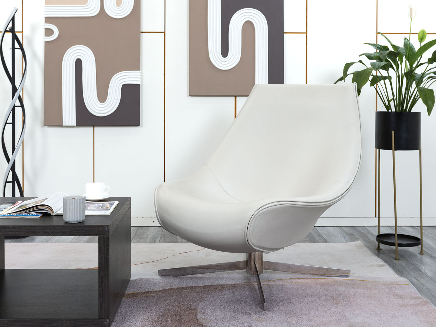 Мягкое кресло I4 Mariani Кожа Серый Oyster  (КНКС-17094)