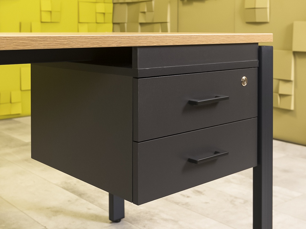 Офисный стол прямой ЛДСП Зебрано  СППЗ-26016