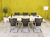 Офисный стол для переговоров Steelcase 2450x1500x720 МДФ Белый Франция_СГПБ-281223