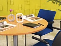 Офисный стол для переговоров Steelcase 1100x1100x720 ЛДСП Бук Франция_СГКВ-280923