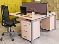 Комплект офисной мебели на 2 человека ЛДСП Зебрано Россия_ГКЗ3-290324