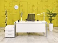Комплект офисной мебели стол с тумбой  Steelcase ЛДСП Белый Франция  СППБТ2-04026