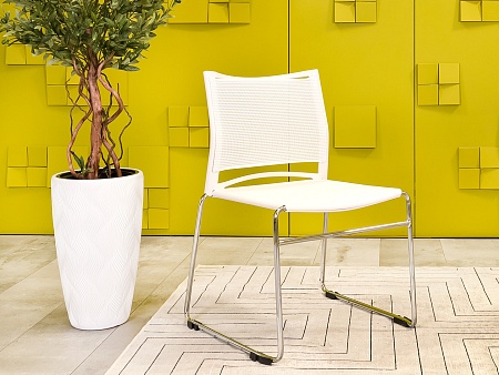 Конференц кресло для переговорной Пластик Белый Россия  УДПБ-240924