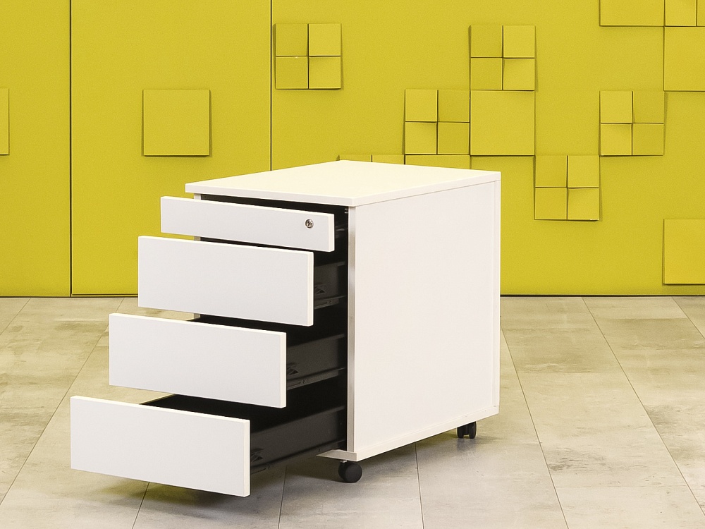 Офисная тумба выкатная  ЛДСП Белый Импорт  ТВ4ЯБ-12026