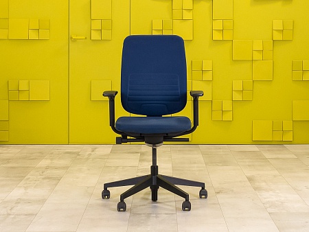 Офисное кресло для персонала на колесах Steelcase Ткань Синий Франция_КПТН-250124
