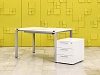 Комплект офисной мебели стол с тумбой  Steelcase ЛДСП Белый Франция  СППБТ1-04026