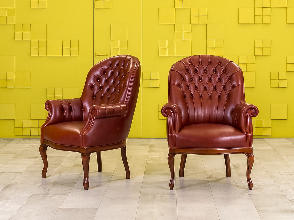 Комплект мягких кресел Executive base MASCHERONI Кожа Коричневый Италия_КНККК-110823