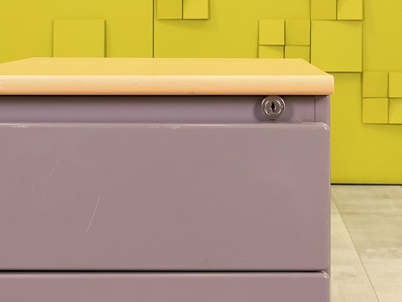 Офисная тумба выкатная Steelcase 420x560x570 Металл Серый 2 ящика Франция_ТВ2ЯМ3-280923