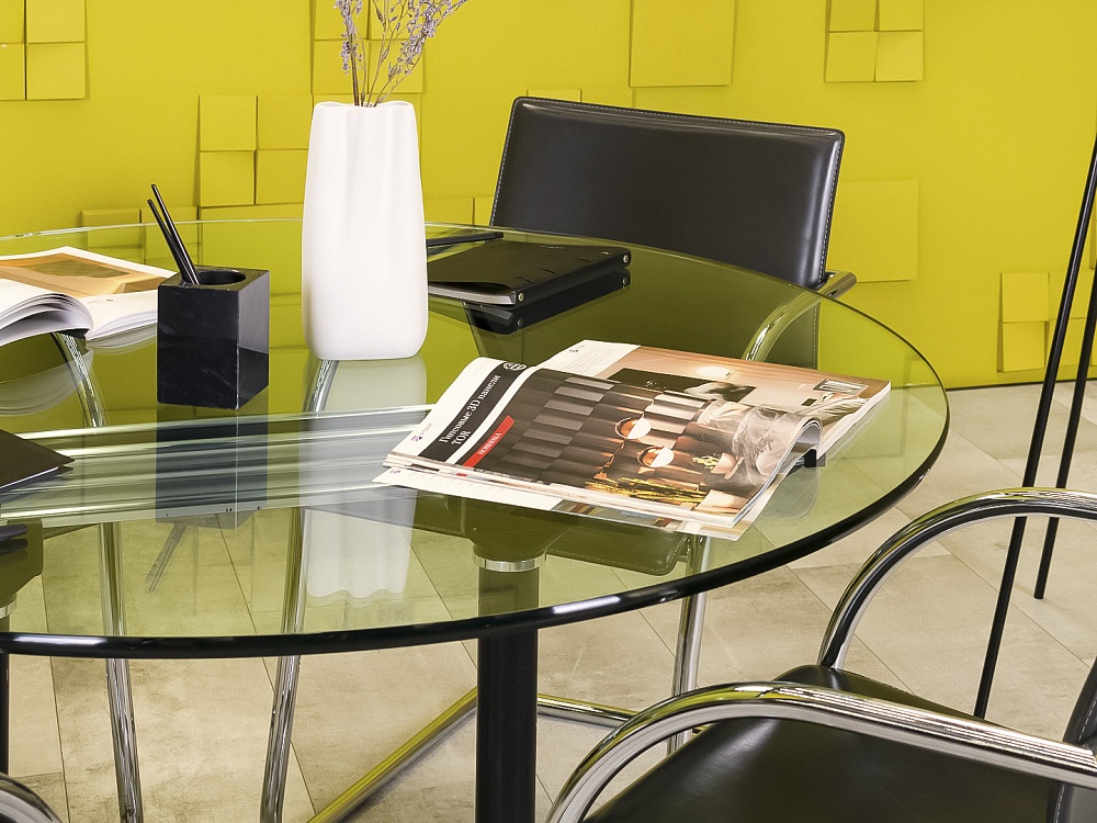 Офисный стол для переговоров Burdick Herman Miller 1200x1200x750 Стекло США_СГКС-030823