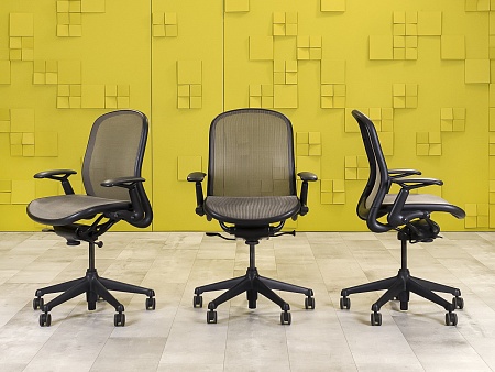 Офисное кресло для персонала на колесах CHADWICK KNOLL Сетка Серый США  КПТС-110923