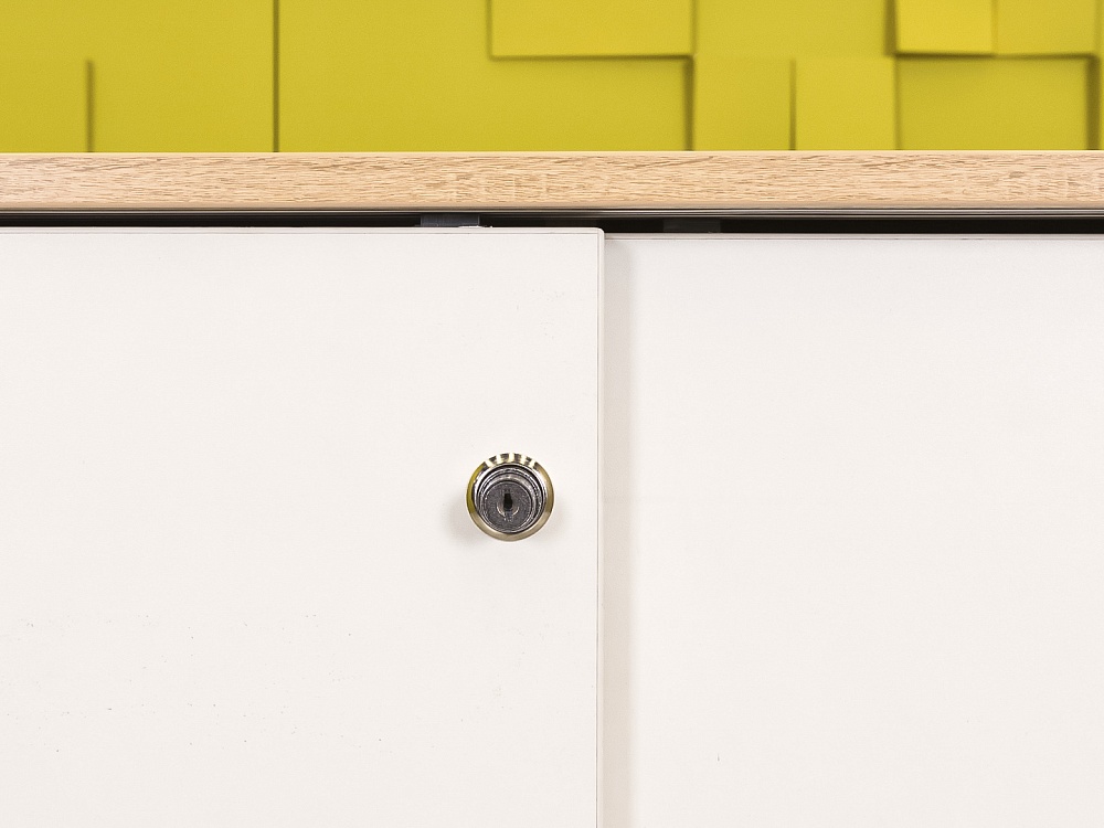 Шкаф для документов офисный  ЛДСП Белый Россия  ШД2ДБ-15036