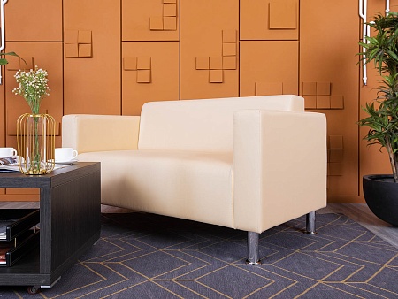 Офисный диван ДМебель Кожзам Бежевый   (ДНКБ2-25094(нов))