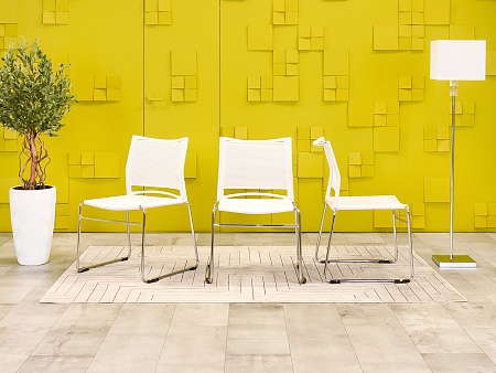 Конференц кресло для переговорной Пластик Белый Россия  УДПБ-240924