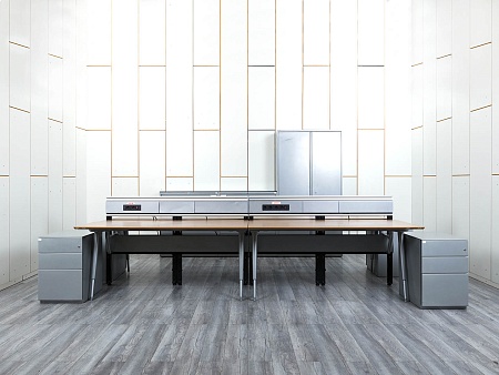 Комплект офисной мебели Herman Miller 3 200х1 800х1 000 ЛДСП Орех   (КОМХ-17082)