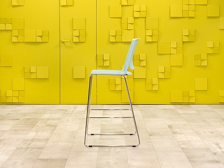 Барный стул на полозьях HAWORTH Пластик Синий Германия_УДПН-040523