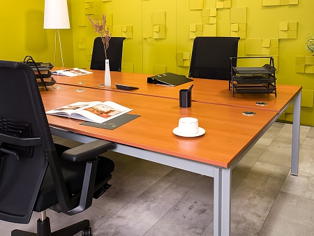 Комплект офисной мебели на 4 человека ЛДСП Вишня Импорт_ГКШ2-230824