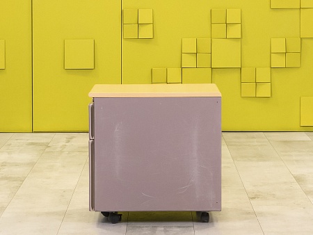 Офисная тумба выкатная Steelcase 420x560x570 Металл Серый 2 ящика Франция_ТВ2ЯМ3-280923