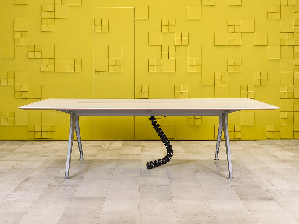 Офисный стол для переговоров Steelcase 2450x1500x720 МДФ Белый Франция_СГПБ-281223