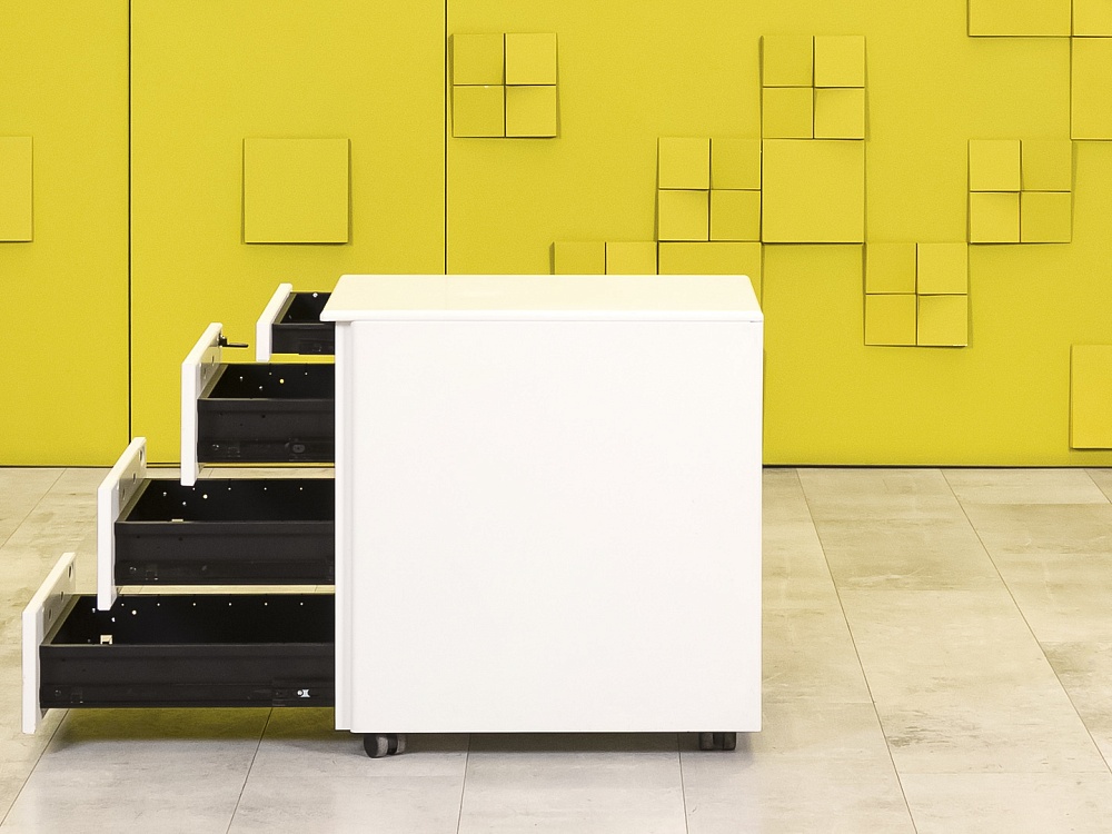 Офисная тумба выкатная  Металл Белый Импорт  ТВ4ЯМ1-12026