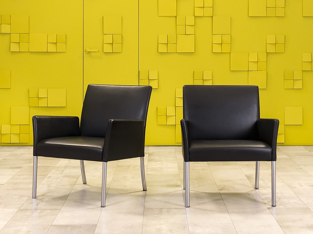 Комплект из 2-х мягких кресел WALTER KNOLL 700x700 Кожа Чёрный Германия_КНКЧК-25051