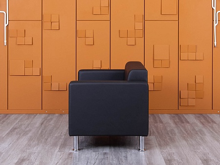 Офисный диван ДМебель Кожзам Черный   (ДНКЧ2-25094(нов))