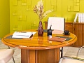 Офисный стол для переговоров CANNES Goodfurniture 1200x1200x760 МДФ Орех Италия_СГКХК-070524