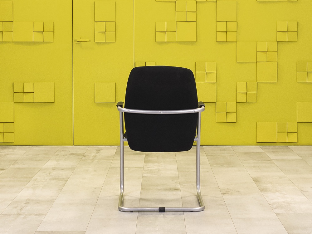 Конференц кресло для переговорной на полозьях Sitland Ткань Чёрный Италия_КДТЧ-11041