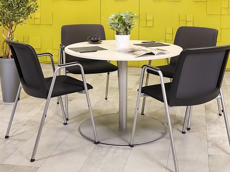 Офисный стол для переговоров 1000x1000x750 ЛДСП Серый Импорт_СГКС2-251223