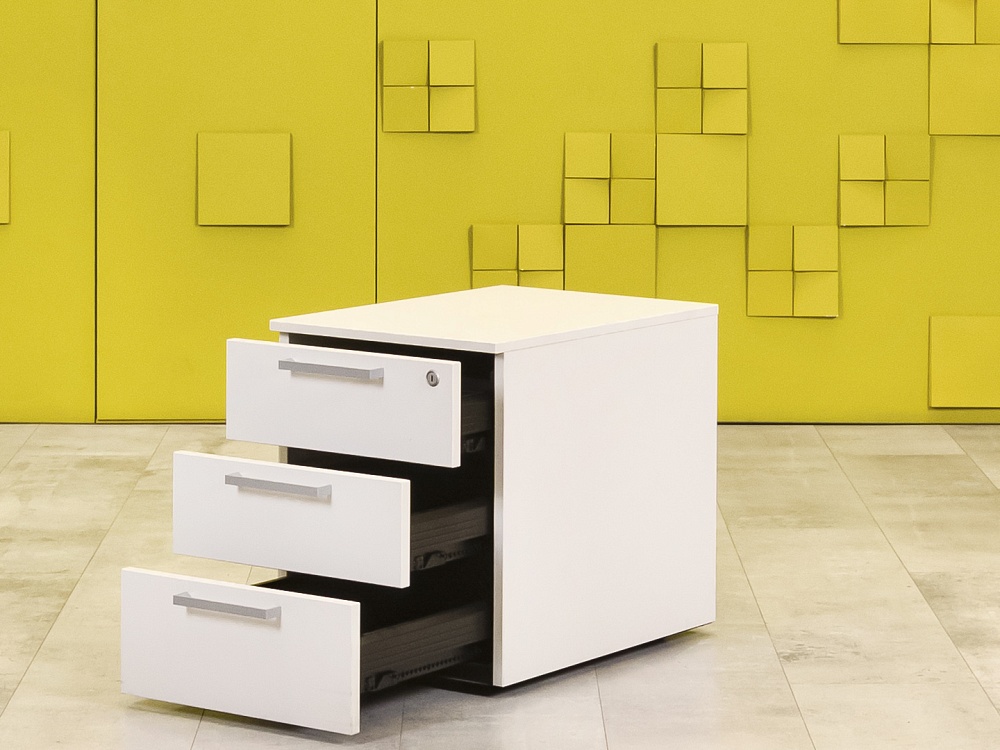 Офисная тумба выкатная Steelcase ЛДСП Белый Франция  ТВ3ЯБ-04026