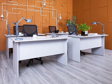 Офисный стол прямой  1 380х680х750 ЛДСП Серый   (СППС-31054(нов))