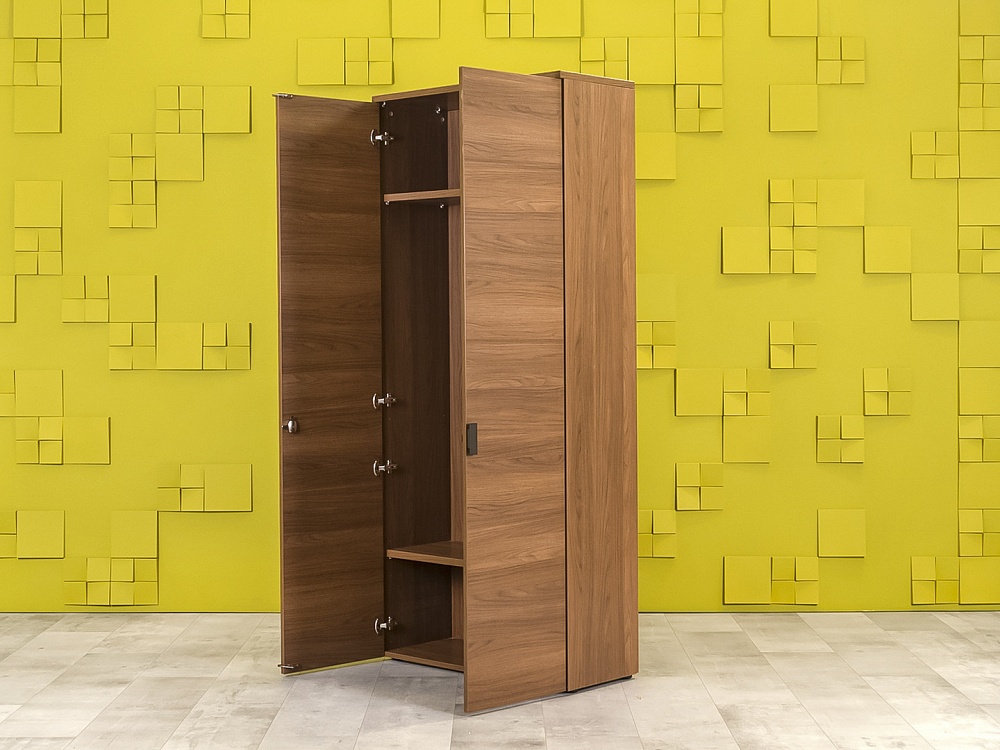 Шкаф для одежды 890x400x2070 Закрытый Шпон Орех Италия_ШГ2ДХ-101023