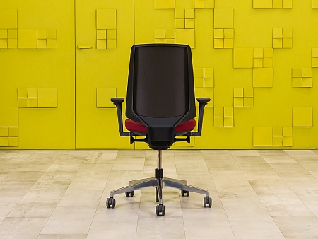 Офисное кресло для персонала на колесах Profim Ткань Красный; Чёрный Польша_КПТК-280923