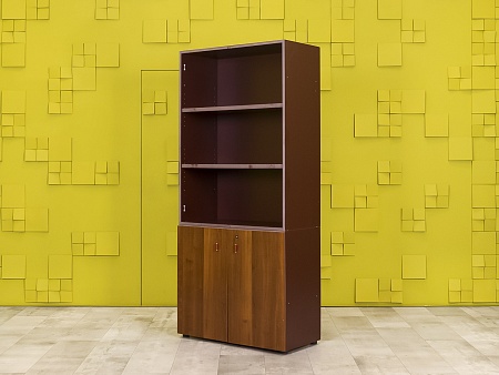 Шкаф в кабинет руководителя для документов GOODFURNITURE CANNES 900x455x2010 Комбинированный МДФ Оре