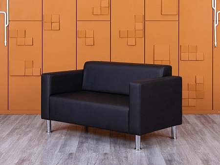 Офисный диван ДМебель Кожзам Черный   (ДНКЧ2-25094(нов))