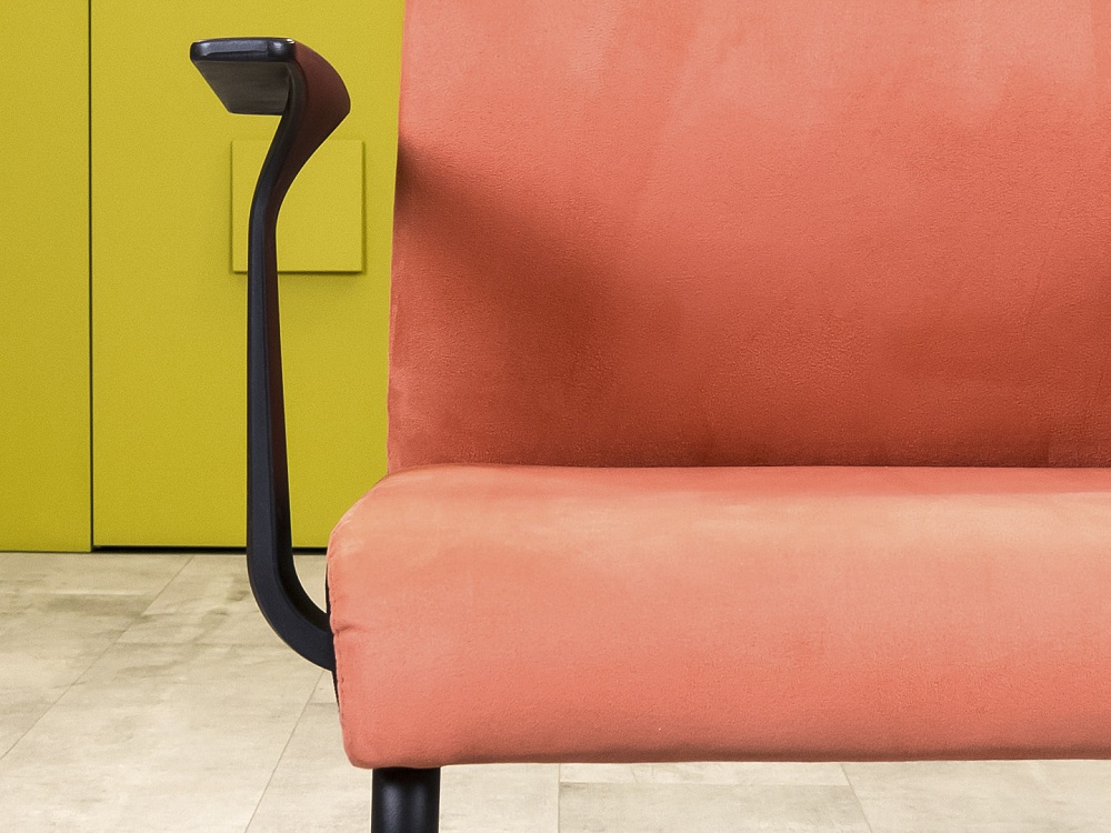 Конференц кресло для переговорной на полозьях Steelcase Ткань Коричневый Франция_КДТК-291223