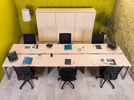 Комплект офисной мебели на 6 человек LAS ДСП Клен Италия_ГКВ-09091