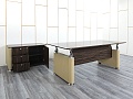 Кабинет руководителя Tecnoarredo 2 000х920х760 Шпон Зебрано Venus  (КРЗ1-09024)