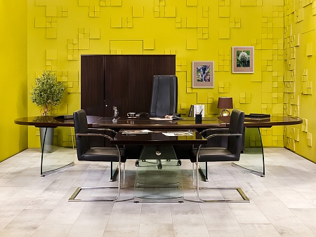 Кабинет руководителя Flute ORA Шпон Орех Италия_КРХ-040423