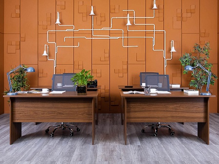 Офисный стол прямой  1 380х680х750 ЛДСП Орех   (СППХ-04074(нов))