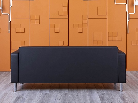 Офисный диван ДМебель Кожзам Черный   (ДНКЧ3-25094(нов))