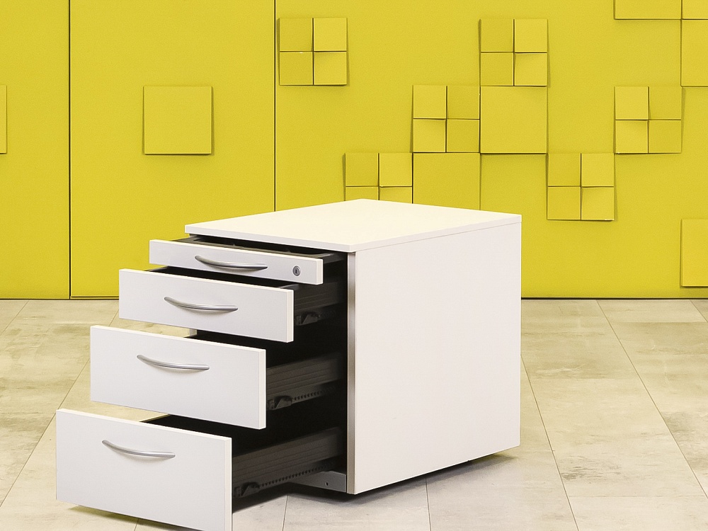 Офисная тумба выкатная  Steelcase ЛДСП Белый Германия  ТВ4ЯБ1-12026