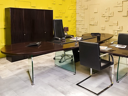 Кабинет руководителя Flute ORA Шпон Орех Италия_КРХ-040423