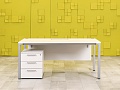 Комплект офисной мебели стол с тумбой  Steelcase ЛДСП Белый Франция  СППБТ2-04026