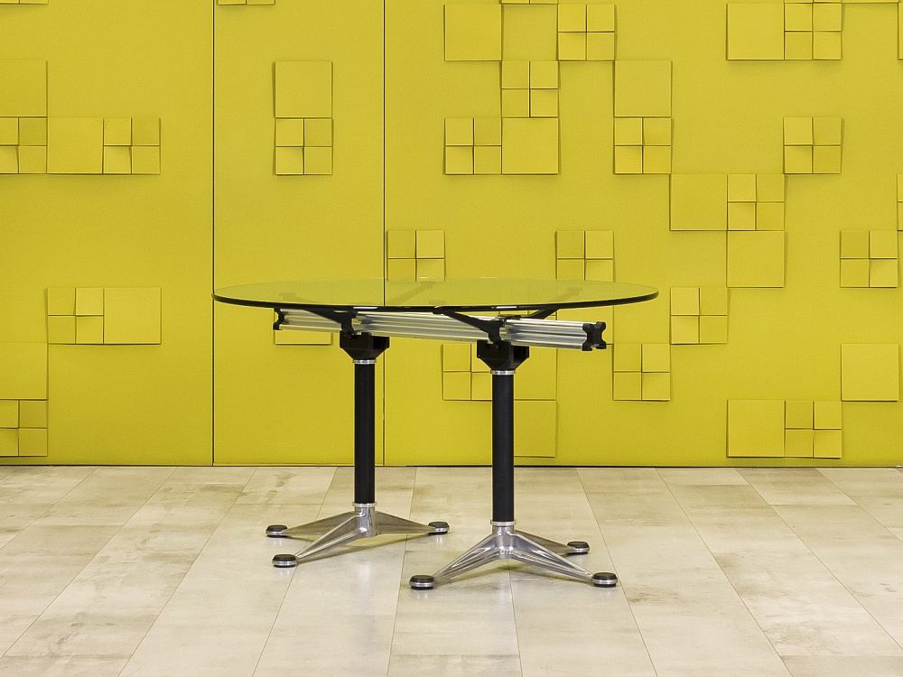 Офисный стол для переговоров Burdick Herman Miller 1200x1200x750 Стекло США_СГКС-030823