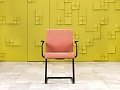Конференц кресло для переговорной на полозьях Steelcase Ткань Коричневый Франция_КДТК-291223
