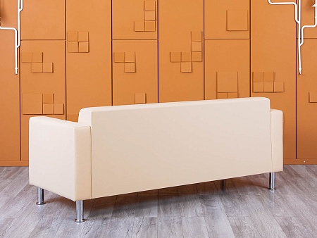 Офисный диван ДМебель Кожзам Бежевый   (ДНКБ3-25094(нов))