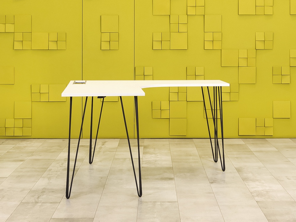 Офисный стол угловой  ЛДСП Белый   СПУБ-24025